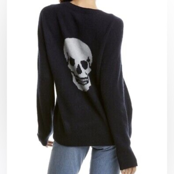 Skull Cashmere Sweaters - Skull Cashmere Sweater Womens Small Madison Cozy Soft Casual Grunge Goth Punk